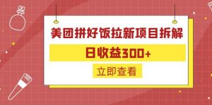 外面收费260的美团拼好饭拉新项目拆解：日收益300+-梦想波浪