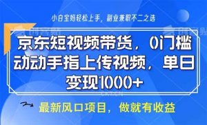 京东短视频带货，0门槛，动动手指上传视频，轻松日入1000+-梦想波浪