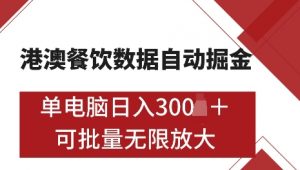 港澳数据全自动掘金,单电脑日入5张,可矩阵批量无限操作【仅揭秘】-梦想波浪