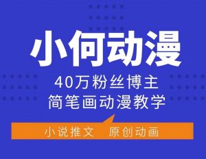 小何动漫简笔画动漫教学,40万粉丝博主课程,可做伙伴计划、分成计划、接广告等-梦想波浪
