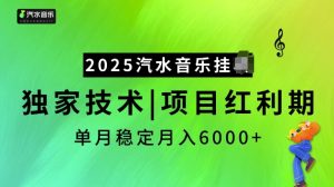 2025汽水音乐挂JI项目,独家最新技术,项目红利期稳定月入6000+-梦想波浪