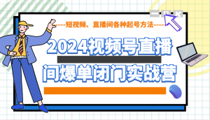 2024视频号直播间爆单闭门实战营,教你如何做视频号,短视频、直播间各种起号方法-梦想波浪