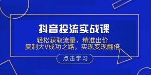 抖音投流实战课，轻松获取流量，精准出价，复制大V成功之路，实现变现翻倍-梦想波浪