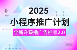 2025小程序推广计划，撸广告挂JI3.0玩法，日均5张【揭秘】-梦想波浪