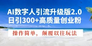 AI数字人引流升级版2.0,日引300+高质量创业粉,操作简单,颠覆以往玩法-梦想波浪