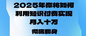 2025年,你将如何利用知识付费实现月入十万,甚至年入百万?-梦想波浪
