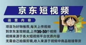 京东短视频带货课,无需自己拍摄剪辑,保姆式教学,两天快速上手-梦想波浪