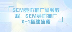 SEM竞价推广视频教程，SEM竞价推广0-1搭建流程-梦想波浪