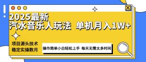 最新汽水音乐人计划操作稳定月入1W+ 技术源头稳定实操数月小白轻松上手-梦想波浪