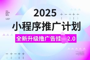 2025小程序推广计划,全新升级撸广告挂JI2.0玩法,日入多张,小白可做【揭秘】-梦想波浪