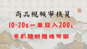 商品视频审核20s一单手机就行随时随地操作日入2张【揭秘】-梦想波浪