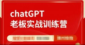 ChatGPT老板实战训练营,用GPT带飞,一人顶一个团队-梦想波浪