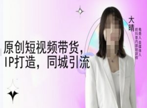 原创短视频带货，IP打造，同城引流-大晴自媒体教程-梦想波浪