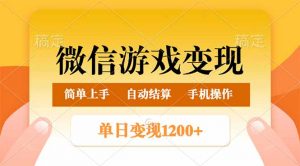 微信游戏变现玩法，单日最低500+，轻松日入800+，简单易操作-梦想波浪