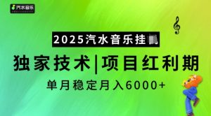 2025汽水音乐挂JI,独家技术,项目红利期,稳定月入5k【揭秘】-梦想波浪