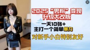 2025男粉变现全新玩法升级,日入上千简简单单,小白可轻松上手-梦想波浪