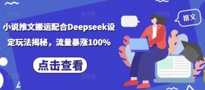 小说推文搬运配合Deepseek设定玩法揭秘，流量暴涨100%-梦想波浪