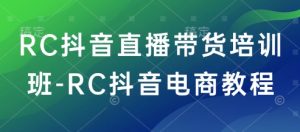 RC抖音直播带货培训班-RC抖音电商教程-梦想波浪