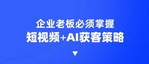 企业短视频AI获客霸屏流量课,6步短视频+AI突围法,3大霸屏抢客策略-梦想波浪