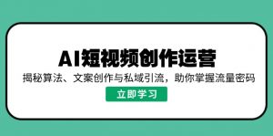 AI短视频创作运营,揭秘算法、文案创作与私域引流,助你掌握流量密码-梦想波浪