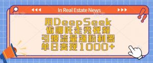 用DeepSeek做哪吒走秀视频，引爆流量涨粉利器，单日变现1k-梦想波浪