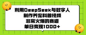 利用DeepSeek与数字人制作养宠科普视频,非常火爆的赛道,单日变现多张-梦想波浪