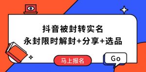 抖音被封转实名攻略，永久封禁也能限时解封，分享解封后高效选品技巧-梦想波浪