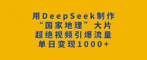 用DeepSeek制作“国家地理”大片，超绝视频引爆流量，单日变现多张-梦想波浪