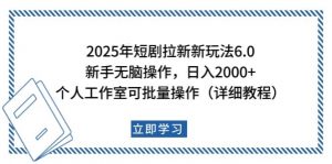 2025年短剧拉新新玩法,新手日入2000+,个人工作室可批量做【详细教程】-梦想波浪