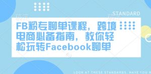 FB粉专聊单课程，跨境电商必备指南，教你轻松玩转Facebook聊单-梦想波浪