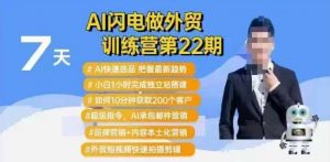 AI闪电做外贸训练营第22期:Al快速选品+小白1小时完成独立站搭建+10分钟获取200个客户等-梦想波浪