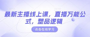 最新主播线上课,直播万能公式,塑品逻辑-梦想波浪
