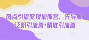 热点引流变现训练营，先导篇+泛粉引流篇+精准引流篇-梦想波浪