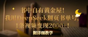 书中自有黄金屋！我用DeepSeek翻页书单号，1条视频变现多张！附详细教学-梦想波浪