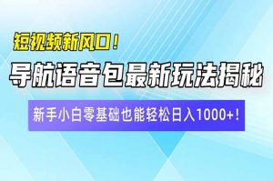 短视频新风口!导航语音包最新玩法揭秘,新手小白零基础也能轻松日入10...-梦想波浪