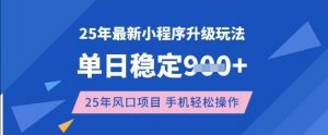 25年3月最新小程序升级玩法,单日稳定收益数张,风口项目,一个手机轻松操作【揭秘】-梦想波浪