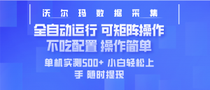 最新沃尔玛平台采集 全自动运行 可矩阵单机实测500+ 操作简单-梦想波浪