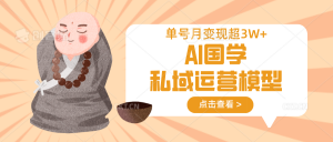 AI国学私域运营模型,无成本、变现快、周期短、持续性强,单号月变现3w+-梦想波浪