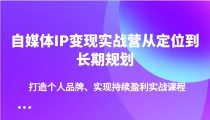 自媒体IP变现实战营从定位到长期规划,打造个人品牌、实现持续盈利实战课程-梦想波浪