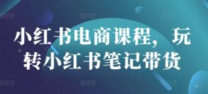 小红书电商课程,玩转小红书笔记带货-梦想波浪