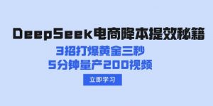 DeepSeek电商降本提效秘籍:3招打爆黄金三秒,5分钟量产200视频-梦想波浪