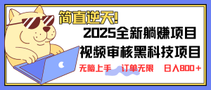 2025 全新视频审核黑科技项目登场，新手小白无脑上手5秒闭眼出单，订单...-梦想波浪