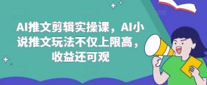 AI推文剪辑实操课,AI小说推文玩法不仅上限高,收益还可观-梦想波浪