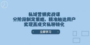私域营销实战课,分阶段制定策略,精准触达用户,实现高成交私聊转化-梦想波浪