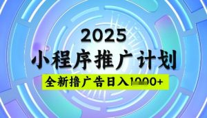 2025微信小程序推广计划，撸广告玩法，日均5张，稳定简单【揭秘】-梦想波浪