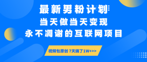 最新男粉计划6.0玩法，永不凋谢的互联网项目 当天做当天变现，视频包原…-梦想波浪