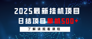 2025最新挂机项目 日结 单机日入500+ 感兴趣观看课程-梦想波浪