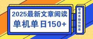 文章阅读2025最新玩法 聚合十个平台单机单日收益150+，可矩阵批量复制-梦想波浪