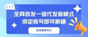 蓝海最新风口，全网首发一键代发新模式！绑定账号即可躺赚-梦想波浪