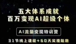 五大体系成就百万变现AI超级个体- AI流量变现特训营,一步一步教你一个人怎么年入百W-梦想波浪